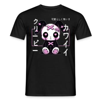 Kawaii Goth Bunny Voodoo Doll Decora Cute Creepy A - Männer T-Shirt - Schwarz - Vorne - AI Model Male 178 light (178cm)
