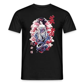 Japanese Woman Japan Streetwear Vaporwave Harajuku - Männer T-Shirt - Schwarz - Vorne - AI Model Male 178 light (178cm)