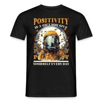 Butterflies Astronaut Inspirational Positive Kindn - Männer T-Shirt - Schwarz - Vorne - AI Model Male 178 light (178cm)