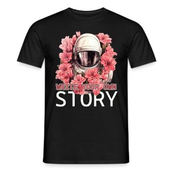 Floral Astronaut Space Lover Self Love Positivity - Männer T-Shirt - Schwarz - Vorne - AI Model Male 178 light (178cm)
