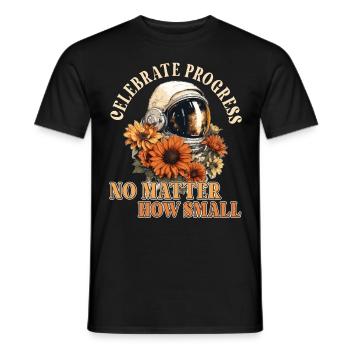 Sunflower Astronaut Uplifting Quote Floral Spacema - Männer T-Shirt - Schwarz - Vorne - AI Model Male 178 light (178cm)