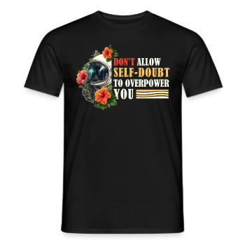 Empowering Optimism Quote Floral Astronaut Aesthet - Männer T-Shirt - Schwarz - Vorne - AI Model Male 178 light (178cm)