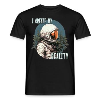 Positive Affirmation Floral Astronaut Space Lover - Männer T-Shirt - Schwarz - Vorne - AI Model Male 178 light (178cm)