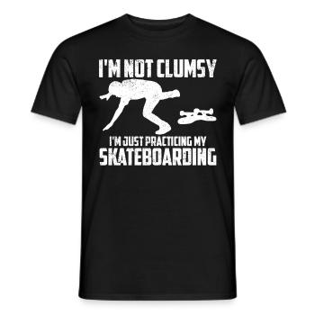 I'm Not Clumsy I'm Just Practicing Funny Skateboar - Männer T-Shirt - Schwarz - Vorne - AI Model Male 178 light (178cm)