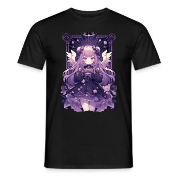 Magical Anime Angel Girl Kawaii Tarot Card Otaku - Männer T-Shirt - Schwarz - Vorne - AI Model Male 178 light (178cm)