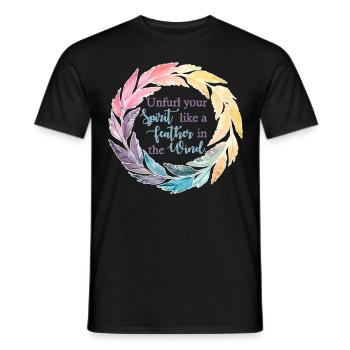 Unfurl Your Spirit Like A Feather In The Wind Boho - Männer T-Shirt - Schwarz - Vorne - AI Model Male 178 light (178cm)