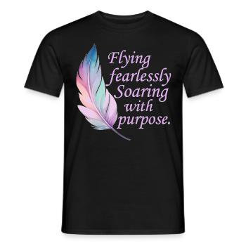 Flying Fearlessly Soaring With Purpose Pastel Boho - Männer T-Shirt - Schwarz - Vorne - AI Model Male 178 light (178cm)