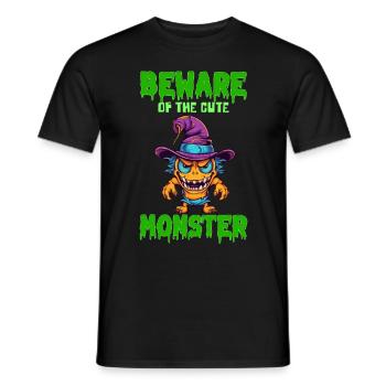 Beware Of The Cute Halloween Scary Monster Kawaii - Männer T-Shirt - Schwarz - Vorne - AI Model Male 178 light (178cm)