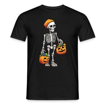 Halloween Skeleton Jack O Lantern Pumpkin - Männer T-Shirt - Schwarz - Vorne - AI Model Male 178 light (178cm)