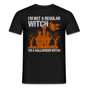 I'm Not A Regular Witch Halloween Witch Creepy Hau - Männer T-Shirt - Schwarz - Vorne - AI Model Male 178 light (178cm)