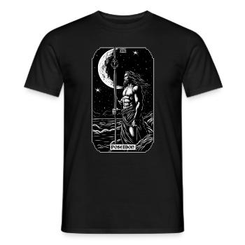 Poseidon Tarot Card Mythology Trident God Of Sea - Männer T-Shirt - Schwarz - Vorne - AI Model Male 178 light (178cm)