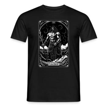 Poseidon Sea Goddesses Tarot Card Trident Greek Go - Männer T-Shirt - Schwarz - Vorne - AI Model Male 178 light (178cm)