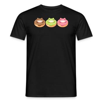 Cute Frog Donuts Kawaii Anime Food Animal Donut Lo - Männer T-Shirt - Schwarz - Vorne - AI Model Male 178 light (178cm)