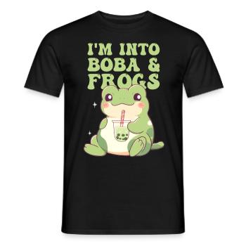 I'm Into Boba & Frogs Cute Frog Drinking Bubble Te - Männer T-Shirt - Schwarz - Vorne - AI Model Male 178 light (178cm)