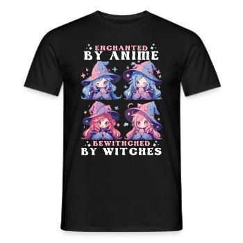 Magic Anime Witch Chibi Anime Japanese Fantasy Ota - Männer T-Shirt - Schwarz - Vorne - AI Model Male 178 light (178cm)