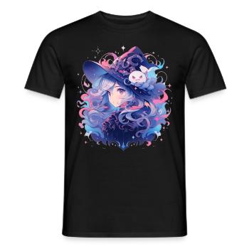 Cute Shoujo Fantasy Anime Witch Waifu Manga Lover - Männer T-Shirt - Schwarz - Vorne - AI Model Male 178 light (178cm)