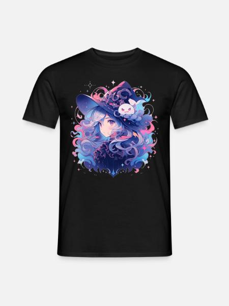 Cute Shoujo Fantasy Anime Witch Waifu Manga Lover - Männer T-Shirt - Schwarz