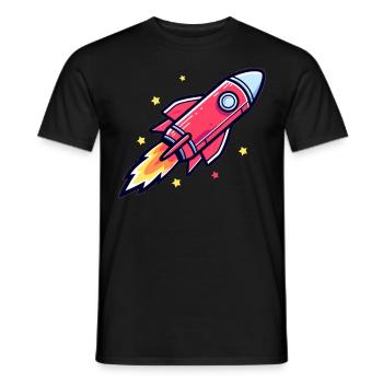Astronaut Rocketship Outer Space Celestial Astrono - Männer T-Shirt - Schwarz - Vorne - AI Model Male 178 light (178cm)