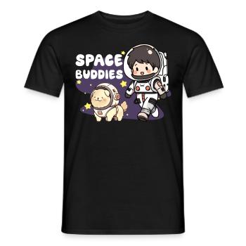 Space Buddies Kawaii Astronaut With Dog Galaxy Exp - Männer T-Shirt - Schwarz - Vorne - AI Model Male 178 light (178cm)