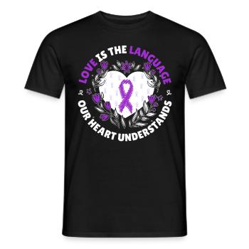 Floral Heart Love Language Alzheimer's Awareness R - Männer T-Shirt - Schwarz - Vorne - AI Model Male 178 light (178cm)