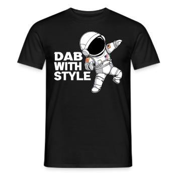 Dab With Style Funny Dabbing Cute Astronaut Outer - Männer T-Shirt - Schwarz - Vorne - AI Model Male 178 light (178cm)