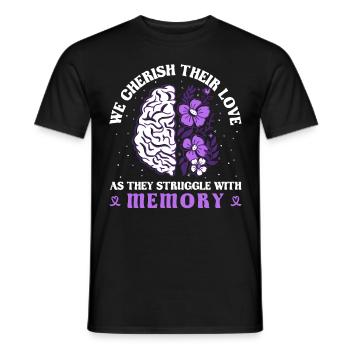 Love And Memory Floral Bain Inspirational Dementia - Männer T-Shirt - Schwarz - Vorne - AI Model Male 178 light (178cm)