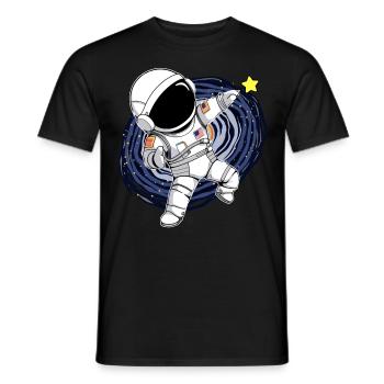 Funny Dabbing Astronaut Outer Space Milky Way Gala - Männer T-Shirt - Schwarz - Vorne - AI Model Male 178 light (178cm)