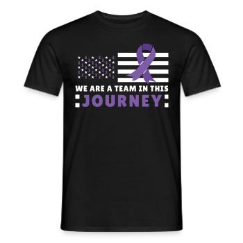 Team Journey US Flag Alzheimer's Dementia Awarenes - Männer T-Shirt - Schwarz - Vorne - AI Model Male 178 light (178cm)