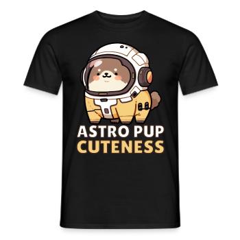 Astro Pup Cuteness Cute Astronaut Dog Outer Space - Männer T-Shirt - Schwarz - Vorne - AI Model Male 178 light (178cm)