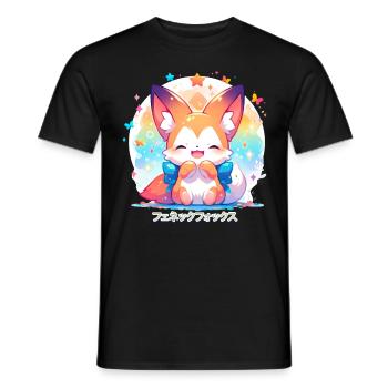 Japanese Aesthetic Otaku Adorable Kawaii Fennec Fo - Männer T-Shirt - Schwarz - Vorne - AI Model Male 178 light (178cm)