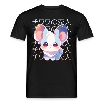 Kawaii Chihuahua Cute Japanese Anime Aesthetic Ota - Männer T-Shirt - Schwarz - Vorne - AI Model Male 178 light (178cm)