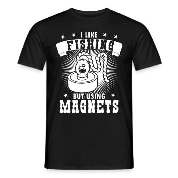 Funny Magnetic Fishing Treasure Hunting Magnet Fis - Männer T-Shirt - Schwarz - Vorne - AI Model Male 178 light (178cm)