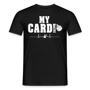 My Cardio Funny Magnet Treasure Hunting Magnetic F - Männer T-Shirt - Schwarz - Vorne - AI Model Male 178 light (178cm)