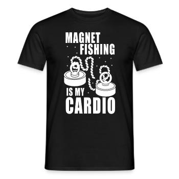 My Cardio Funny Magnet Treasure Hunting Magnetic F - Männer T-Shirt - Schwarz - Vorne - AI Model Male 178 light (178cm)