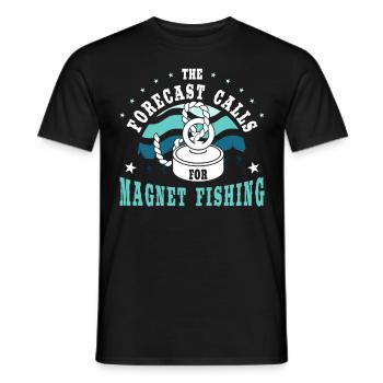 Forecast Quote Retro Magnetic Fishing Treasure Hun - Männer T-Shirt - Schwarz - Vorne - AI Model Male 178 light (178cm)