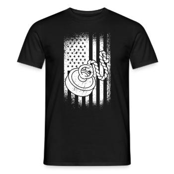 US Flag Magnetic Fisherman Magnet Fishing Treasure - Männer T-Shirt - Schwarz - Vorne - AI Model Male 178 light (178cm)