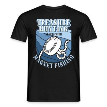 Magnet Fishing Retro Magnetic Treasure Hunting - Männer T-Shirt - Schwarz - Vorne - AI Model Male 178 light (178cm)