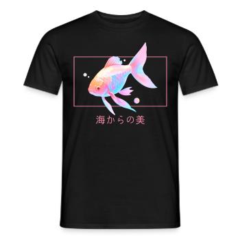 Cute Fish Pastel Kawaii Harajuku Japanese Lofi Aes - Männer T-Shirt - Schwarz - Vorne - AI Model Male 178 light (178cm)