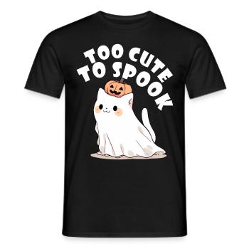 Too Cute To Spook Funny Ghost Cat Kawaii Halloween - Männer T-Shirt - Schwarz - Vorne - AI Model Male 178 light (178cm)