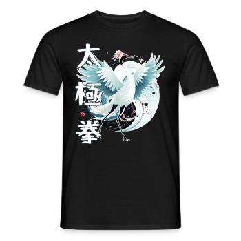 Yin Yang Crane Chinese Martial Art Tai Chi Meditat - Männer T-Shirt - Schwarz - Vorne - AI Model Male 178 light (178cm)