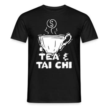Tea And Tai Chi Martial Arts Spiritual Chinese Med - Männer T-Shirt - Schwarz - Vorne - AI Model Male 178 light (178cm)