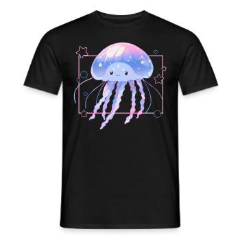 Cute Jellyfish Ocean Love Sea Animal Kawaii Aesthe - Männer T-Shirt - Schwarz - Vorne - AI Model Male 178 light (178cm)