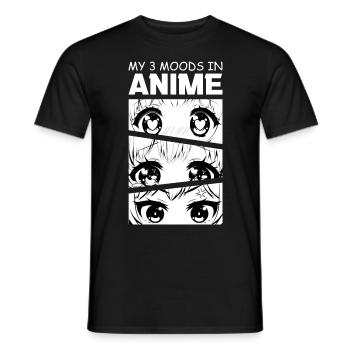Kawaii Anime Eyes Funny Manga Otaku Cute Emotion - Männer T-Shirt - Schwarz - Vorne - AI Model Male 178 light (178cm)