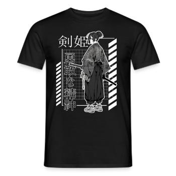 Samurai Anime Japanese Anti Social Streetwear Vapo - Männer T-Shirt - Schwarz - Vorne - AI Model Male 178 light (178cm)