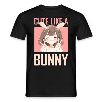 Kawaii Bunny Girl Funny Japanese Anime Manga Weeb - Männer T-Shirt - Schwarz - Vorne - AI Model Male 178 light (178cm)