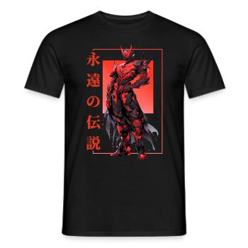 Cyborg Knight Mecha Shounen Anime Japanese Vaporwa - Männer T-Shirt - Schwarz - Vorne - AI Model Male 178 light (178cm)