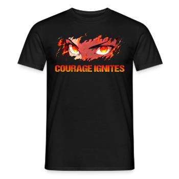 Courage Ignites Anime Eyes Shounen Manga Otaku - Männer T-Shirt - Schwarz - Vorne - AI Model Male 178 light (178cm)