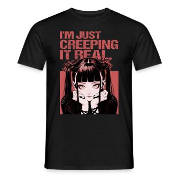 Creeping It Real Gothic Anime Soft Grunge Emo Otak - Männer T-Shirt - Schwarz - Vorne - AI Model Male 178 light (178cm)