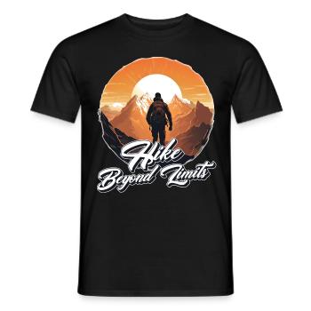 Hiking Mountain Outdoor Adventure Retro Sunset Hik - Männer T-Shirt - Schwarz - Vorne - AI Model Male 178 light (178cm)