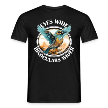 Eyes Wide Binoculars Wider Funny Birding Bird Watc - Männer T-Shirt - Schwarz - Vorne - AI Model Male 178 light (178cm)